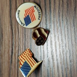 Trio of patriotic tac pins